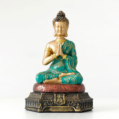 Buddha Stones Buddha Compassion Resin Statue Decoration Decorations BS Green