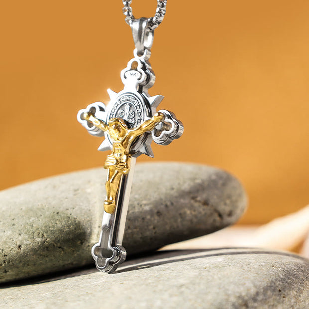 FREE Today: ST.Benedict Protection Cross Power Pendant Necklace FREE FREE 3