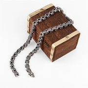 Buddha Stones Dragon Pattern Titanium Steel Protection Necklace Pendant Bracelet Necklaces & Pendants BS 16