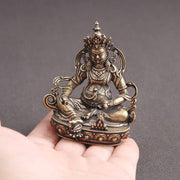 Buddha Stones Yellow Jambhala Bodhisattva Figurine Serenity Copper Statue Decoration Decorations BS 3
