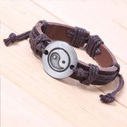 Buddha Stones Retro Yin Yang Leather Harmony String Bracelet