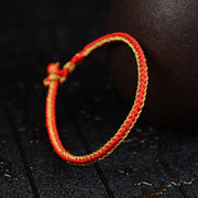 Buddha Stones Two-Color Rope Handcrafted Eight Thread Peace Knot Bracelet Bracelet BS 2