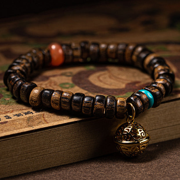 Buddha Stones Agarwood Red Agate Turquoise Balance Strength Bracelet
