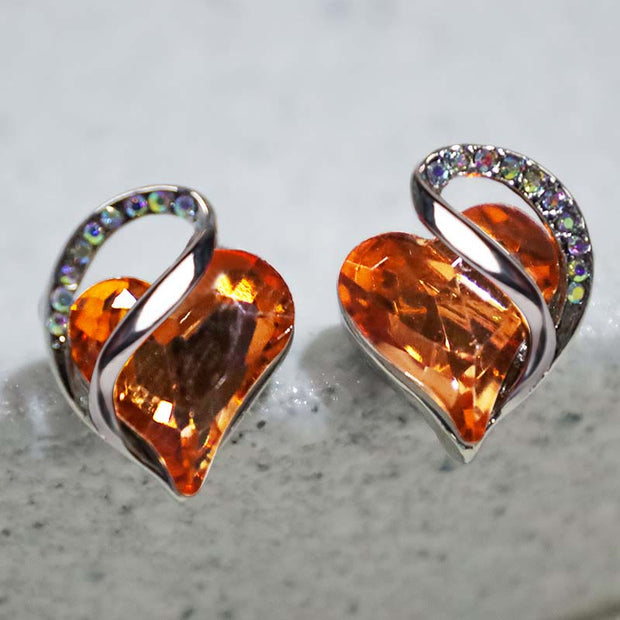 Natural Various Gemstone Birthstone Crystal Love Stud Earrings Earrings BS 28
