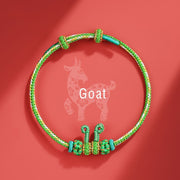 Buddha Stones Handmade Year of the Dragon Cute Chinese Zodiac Luck Braided Bracelet Bracelet BS Goat(Wrist Circumference 14-18cm)
