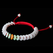 Buddha Stones Round Jade Lucky Red String Weave Bracelet Bracelet BS 15
