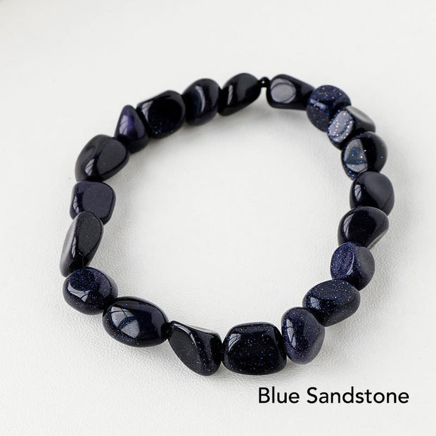 Natural Irregular Shape Crystal Stone Spiritual Awareness Bracelet Bracelet BS Blue Sandstone