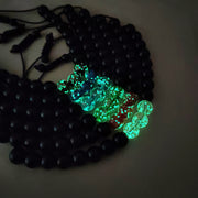 Buddha Stones Black Obsidian Luminous Glowstone Strength Bracelet Bracelet BS 2