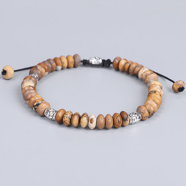 Buddha Stones Picture Jasper Positive Beads String Bracelet