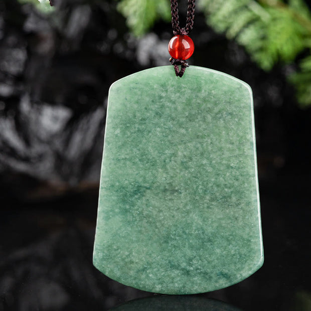 Buddha Stones Natural Jade Chinese Zodiac Dragon Sea Luck String Necklace Pendant Necklaces & Pendants BS 7