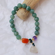Buddha Stones Cyan Jade Lotus Pumpkin Wish Peace Buckle Amethyst Crystal Healing Bracelet Bracelet BS 3