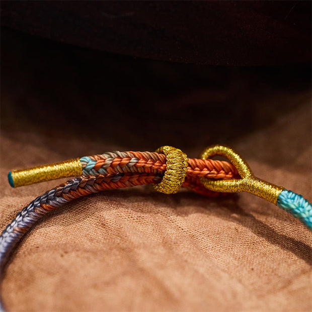 Buddha Stones Colorful Rope Eight Thread Peace Knot Luck Handmade Bracelet Bracelet BS 3