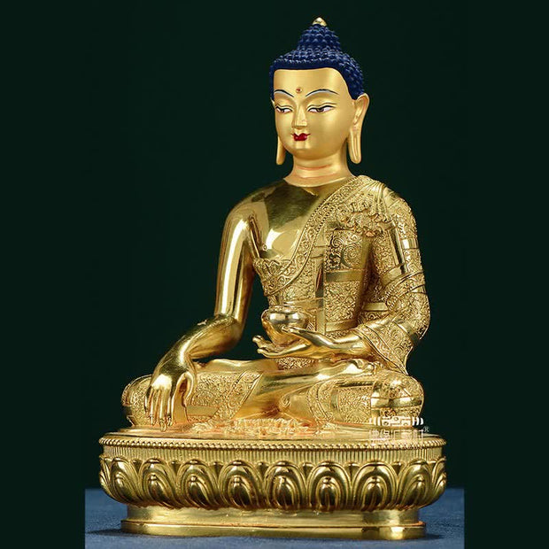 Buddha Stones Buddha Shakyamuni Figurine Enlightenment Copper Statue Home Offering Decoration Decorations BS 10