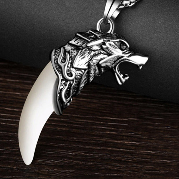 Buddha Stones Imitation Wolf Tooth Healing Necklace Pendant Necklaces & Pendants BS 9