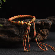 Buddha Stones Tibetan Handmade Luck Prayer Wheel Bead Charm Weave Colorful String Bracelet Bracelet BS 1