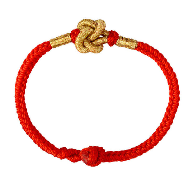 Buddha Stones Handmade Simple Design Chinese Knotting Luck Strength Braid String Bracelet Bracelet BS 17