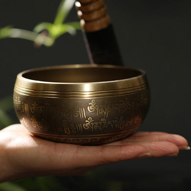 Buddha Stones Tibetan Meditation Sound Bowl Handcrafted for Healing and Mindfulness Singing Bowl Set Singing Bowl buddhastoneshop 3