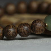 Vietnam Huang Qinan Agarwood Hetian Jade Peace Strength Bracelet Bracelet BS 11