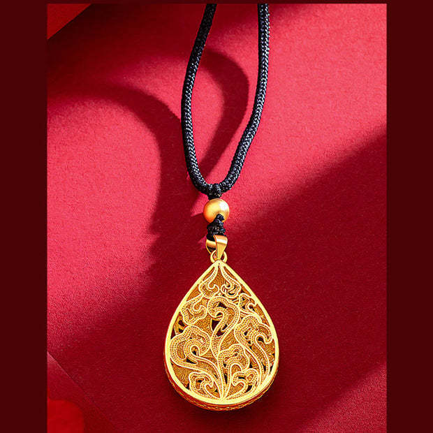 Buddha Stones Colorful Phoenix Flower Luck Strength Necklace Pendant Necklaces & Pendants BS 5
