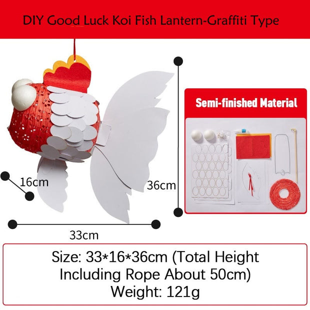 DIY Good Luck Koi Fish Lantern -Graffiti Type