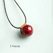 Buddha Stones Cinnabar Bead Calm Blessing Necklace Pendant Necklaces & Pendants BS 14mm Red Cinnabar