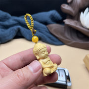 Buddha Stones Tathagata Buddha Serenity Peace Boxwood Keychain Key Chain BS 7