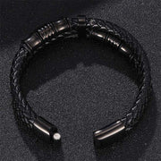 Buddha Stones Layered Leather Weave Fortune Bracelet Bracelet BS 6