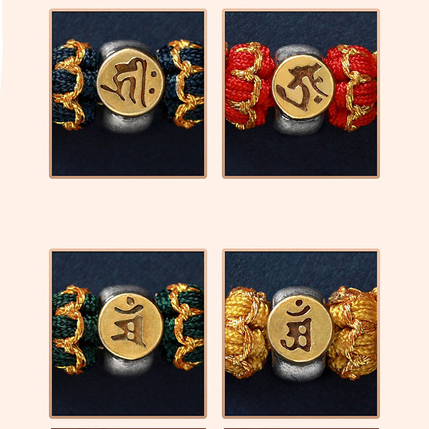 Buddha Stones Chinese Zodiac Natal Buddha Silver Luck Braided String Bracelet Bracelet BS 10