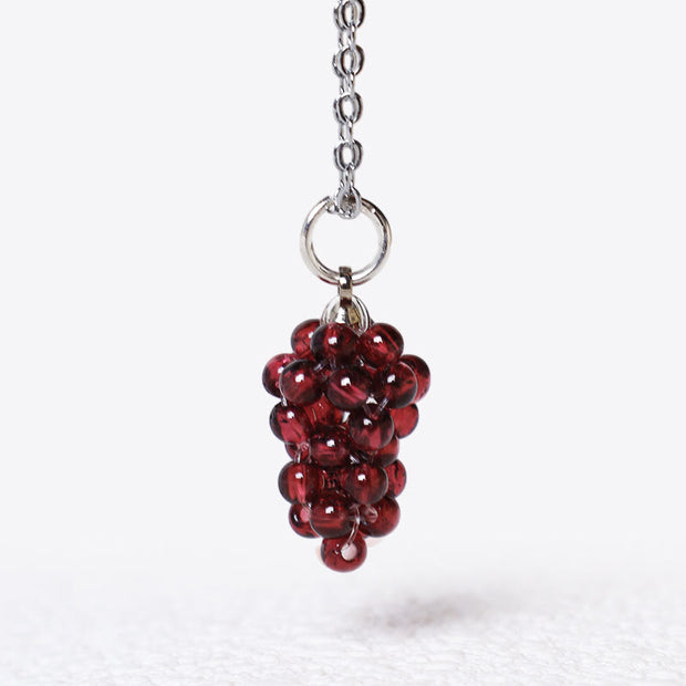 Buddha Stones Natural Garnet Red Agate Black Onyx Protection Necklace Pendant Necklaces & Pendants BS 3