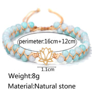 Buddha Stones Amazonite Beads Lotus Flower Balance Weave Bracelet Bracelet BS 10