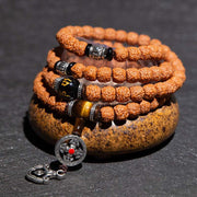 Buddha Stones Tibet 108 Mala Beads Rudraksha Bodhi Seed Chinese Zodiac Natal Buddha Wealth Charm Bracelet