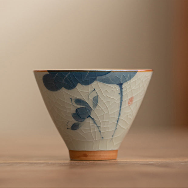Buddha Stones Persimmon Boat Koi Fish Lotus Ceramic Teacup Kung Fu Tea Cup 50ml