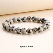 Buddha Stones Natural Stone Quartz Healing Beads Bracelet Bracelet BS 8mm Spotted Stone