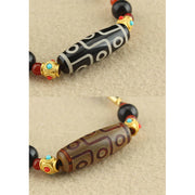 Buddha Stones Tibetan Nine-Eye Dzi Bead Protection Blessings String Necklace Pendant Necklaces & Pendants BS 12