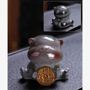 Buddha Stones Color Changing Cute Mini Cat Resin Tea Pet Wealth Home Figurine Decoration Decorations BS 14