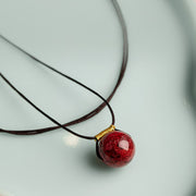 Buddha Stones Cinnabar Bead Calm Blessing Necklace Pendant Necklaces & Pendants BS main