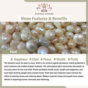 Buddha Stones Hetian Jade Flower Pearl Happiness Abundance Bracelet Bracelet BS 9