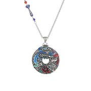 Buddha Stones Phoenix Peony Flower Luck Protection Necklace Pendant Necklaces & Pendants BS 4
