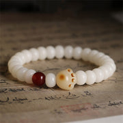 Buddha Stones Natural Bodhi Seed Lovely Paw Lucky Cat Bracelet