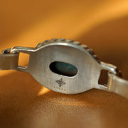 Buddha Stones 925 Sterling Silver Turquoise Balance Protection Handmade Nepal Bracelet Bangle Bracelet Bangle BS 10