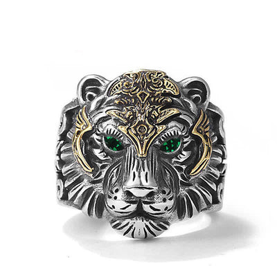 Buddha Stones Tiger King Protection Lucky Ring Ring BS Tiger