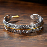 FREE Today: Feather Pattern Carved Luck Wealth Cuff Bracelet Bangle FREE FREE 2