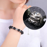 Buddha Stones FengShui Natural Rainbow Obsidian PiXiu Blessing Bracelet