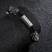 Buddha Stones Double PiXiu Feng Shui Copper Coin Om Mani Padme Hum String Bracelet Bracelet BS 4