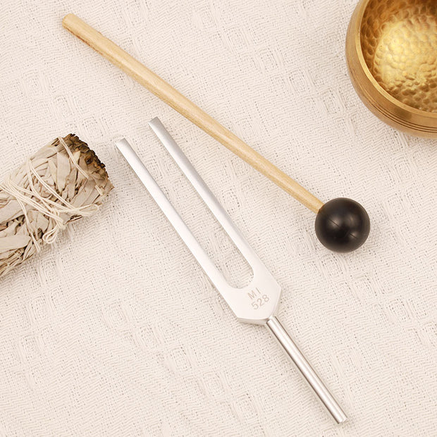 Buddha Stones Tuning Fork 528HZ Aluminum Alloy for Chakra and Sound Therapy Ornament Decoration With a Mallet Decorations buddhastoneshop 3