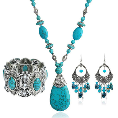 Turquoise Wealth Necklace Pendant Bracelet Tassel Earrings Bracelet Necklaces & Pendants BS main