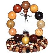 Buddha Stones  108 Beads Wenge Wood Mala Blessing Meditation Bracelet Mala Bracelet BS 6