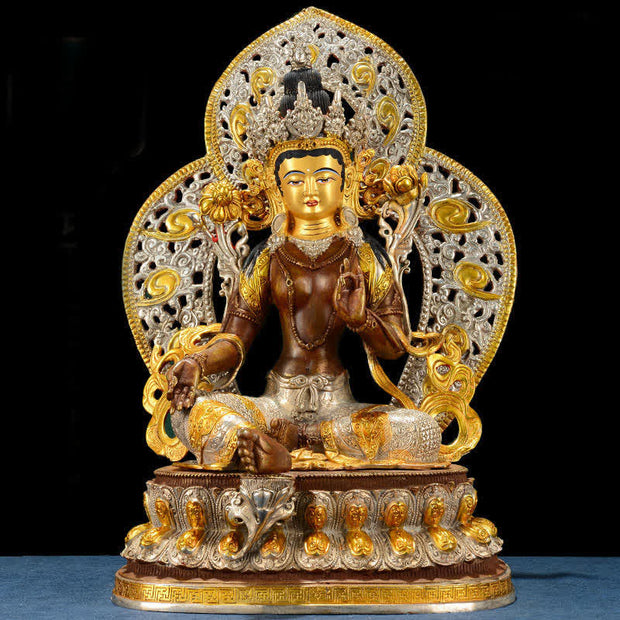 Buddha Stones Bodhisattva Green Tara Hope Copper Statue Decoration Decorations BS 3