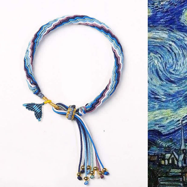 Reincarnation Knot Luck String Protection Braid Bracelet Bracelet BS Blue&Fishtail (Wrist Circumference 14-20cm)