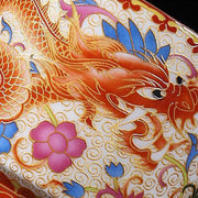 Buddha Stones 2Pcs Dragon Phoenix Ceramic Teacup Kung Fu Tea Cups